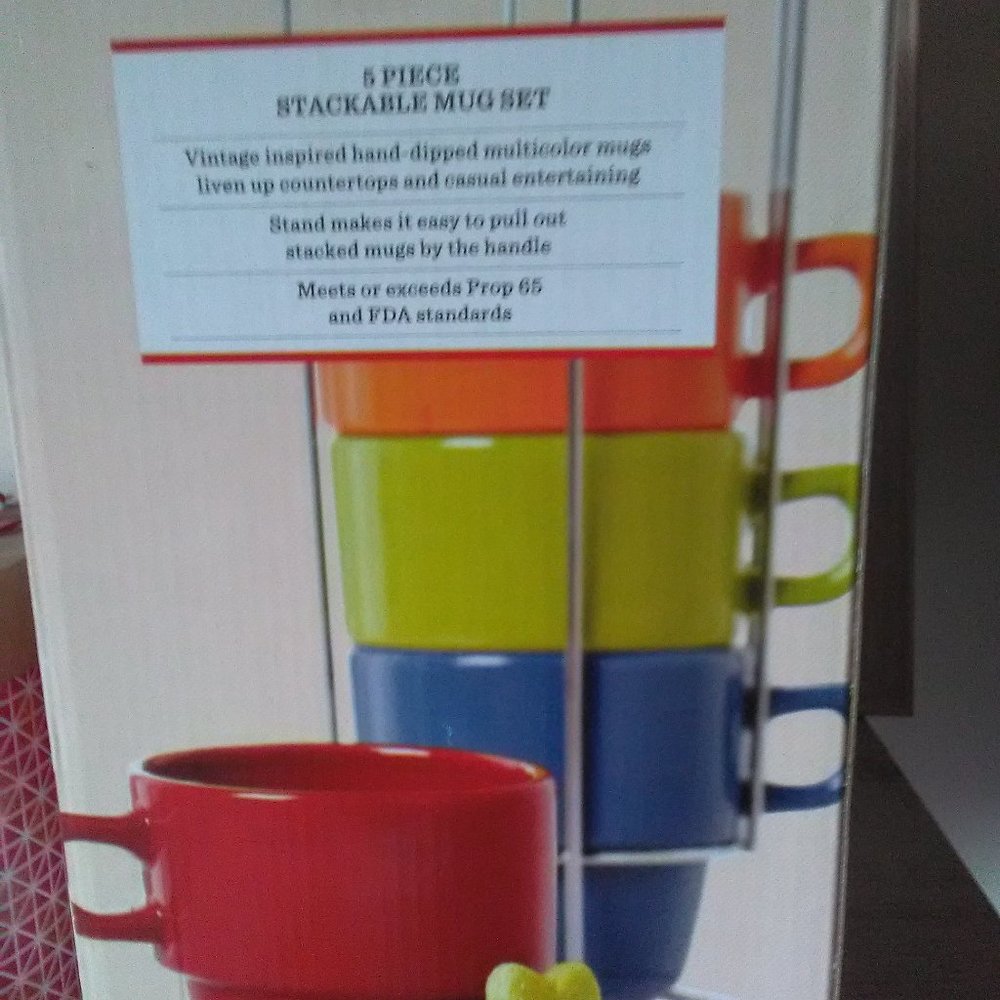 BNIB BELLA 5 Piece Stackable Mug Set - Picture 3 of 6